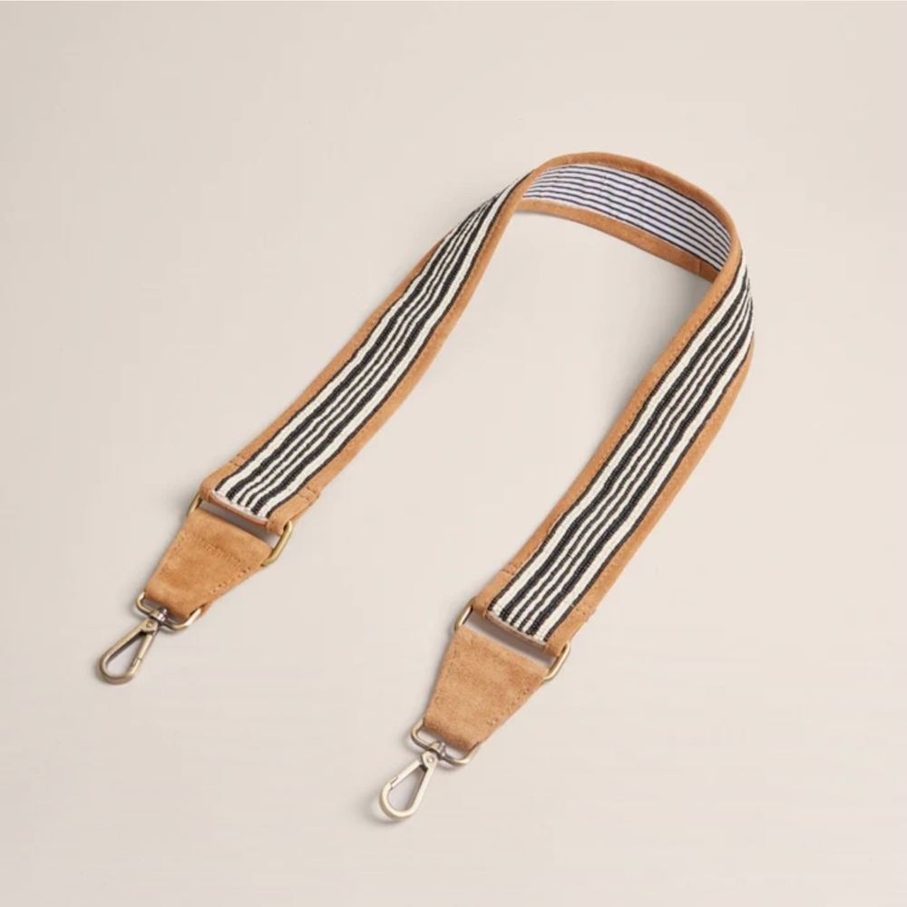Parker Thatch Beaded and Suede Crossbody Strap - Tan and Black - Picture 3 of 5
